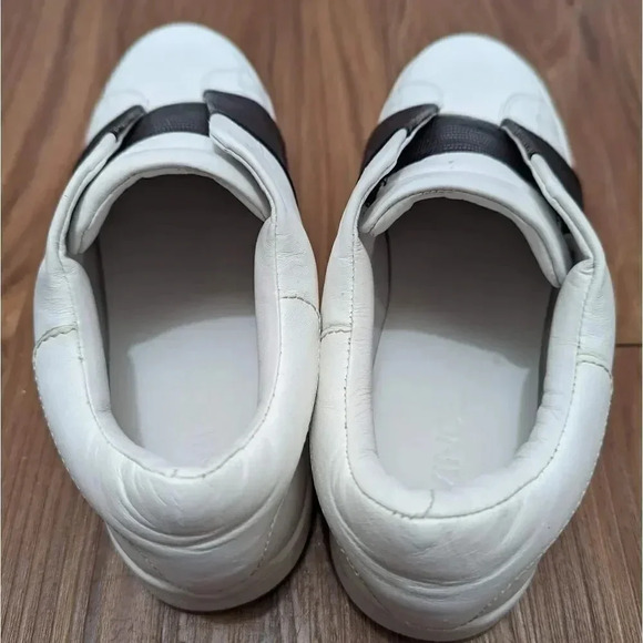 Vince Size 5M  Vista Lace Less Lizard Embossed Leather Slip-on Sneakers White - Picture 4 of 12